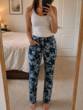 Versace Jeans Collection Navy and Light Blue Straight Leg Jeans